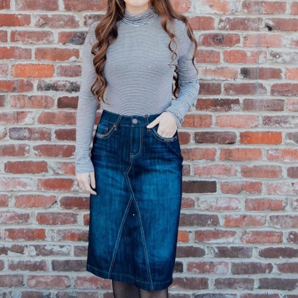 Modest Denim Skirt, X-Small